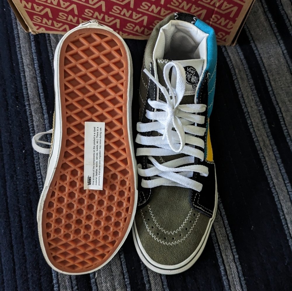 Vans SK8 HI Zig Zag Multi Blue Green Suede Canvas Women 6 VN0A4BV619Y 042024 - Picture 5 of 8